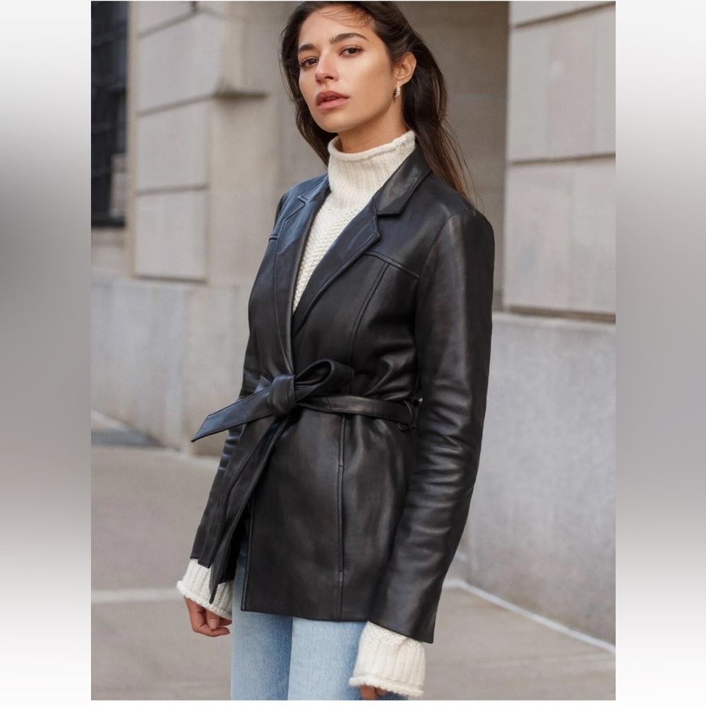 Reformation Veda Leather Jacket sz S